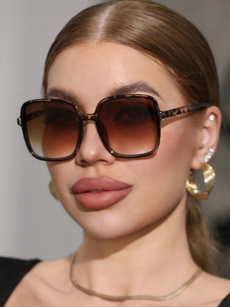 1 Pair Unisex Vintage Square Bohemian Style Decorative Fashion Fashion Glasses, Suitable For Vacation, Travel, Sports, Driving, Beach, Festival, Street, Fishing, Outdoor Activities, Party Outfit | SHEIN