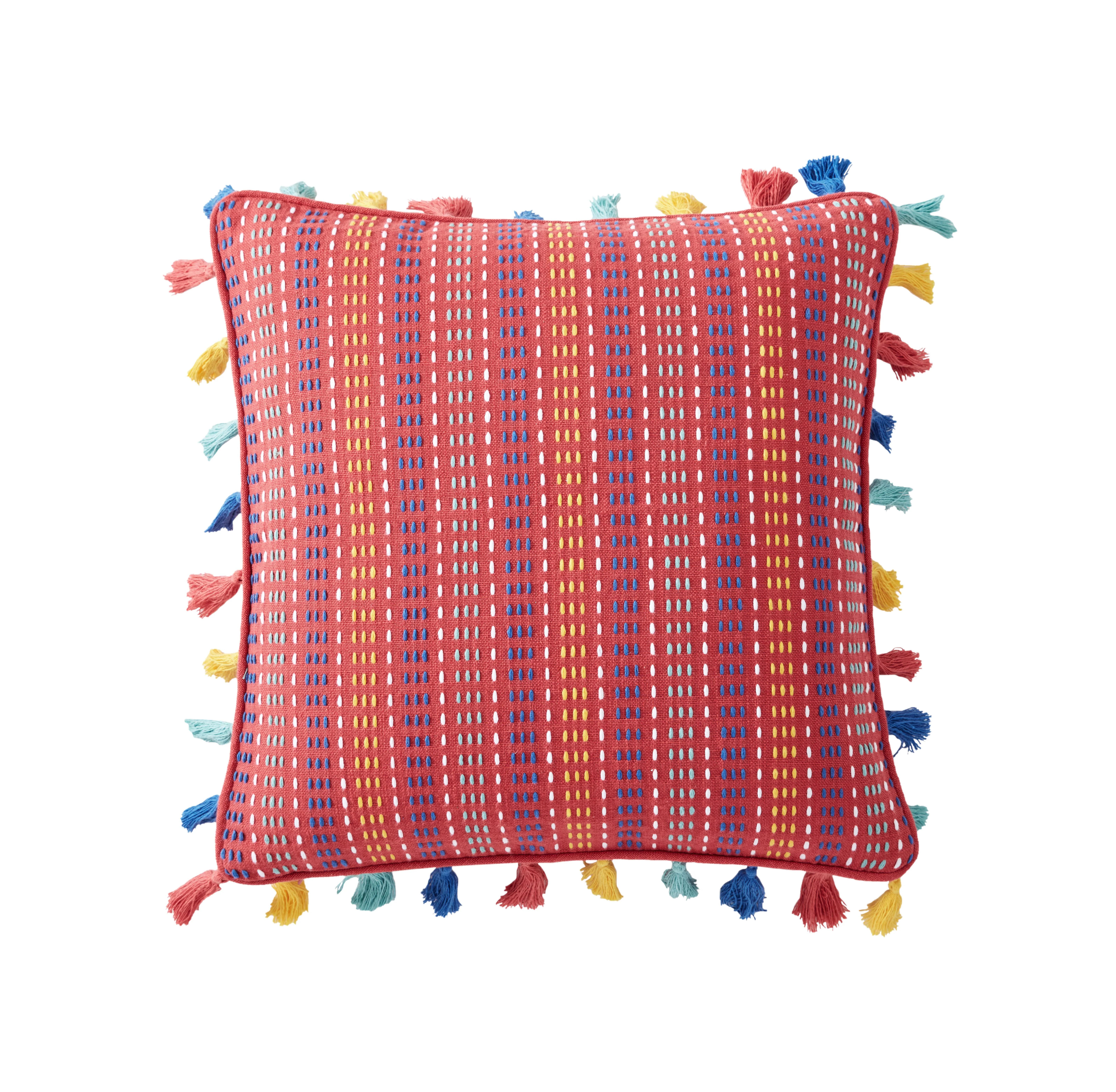 The Pioneer Women Coral Kantha Stitch Pillow, 18x18, 1pc | Walmart (US)
