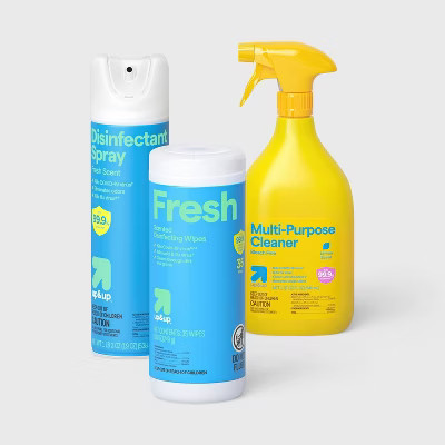 32 fl oz Lemon All Purpose Disinfecting Cleaner + 19oz Fresh Disinfectant Spray + 35ct Fresh Disinfecting Wipes - up&up™ | Target