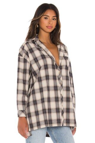 Lovers and Friends Gela Oversized Top in Nude Plaid from Revolve.com | Revolve Clothing (Global)