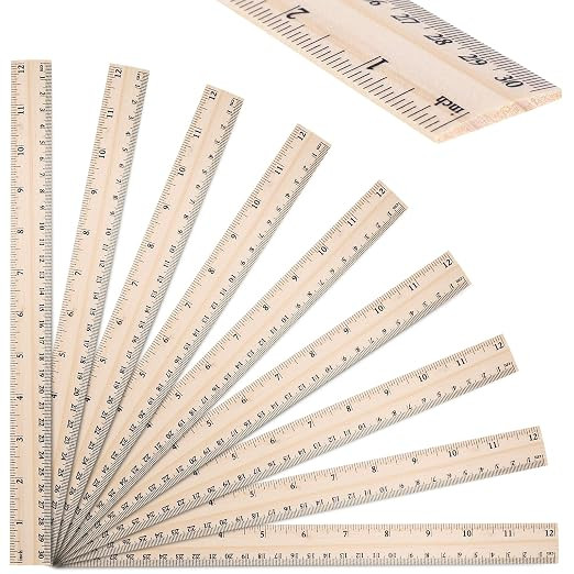 40 Pack Wooden Ruler 12 Inch, Rulers Bulk Wood Measuring Ruler for Students Teachers Classroom,2 ... | Amazon (US)