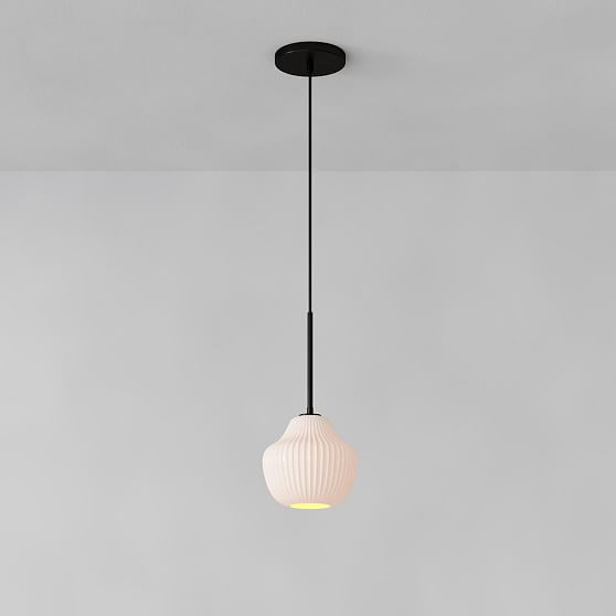 Sculptural Pendant Dark Bronze Champagne Ribbed 7.5 | West Elm (US)