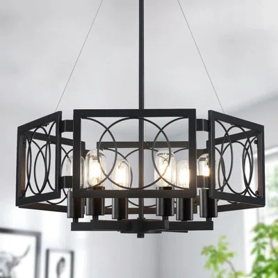 Modern Farmhouse Chandelier With Adjustable Height - Vintage Industrial Pendant Light Fixture For Dining Room, Kitchen Island, Living Room, Foyer | Wayfair North America