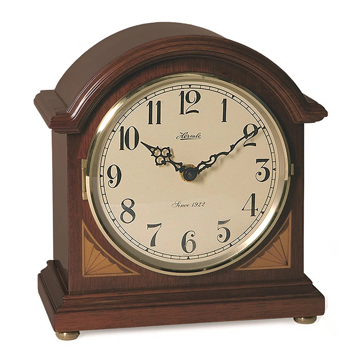 Windfall American Traditional Analog Solid Wood Quartz Movement / Crystal Tabletop Clock in Cherr... | Wayfair North America