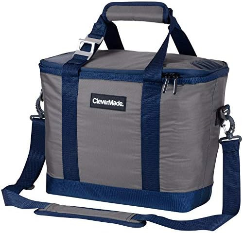 CleverMade SnapBasket 30 Can Soft-Sided Collapsible Cooler: 20 Liter Insulated Tote Bag with Shoulde | Amazon (US)