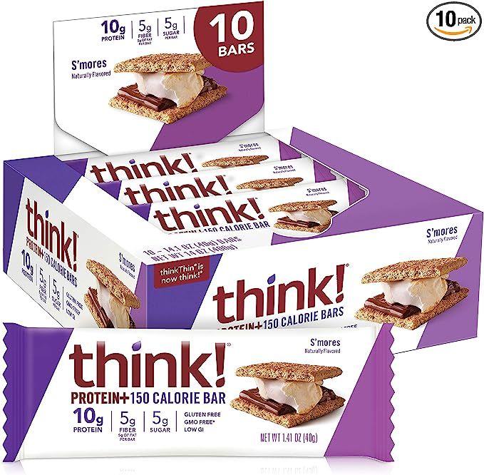 think! Protein Calorie Bars g Protein, 5g Sugar, No Artificial Sweeteners, Gluten GMO Free, 10 Co... | Amazon (US)