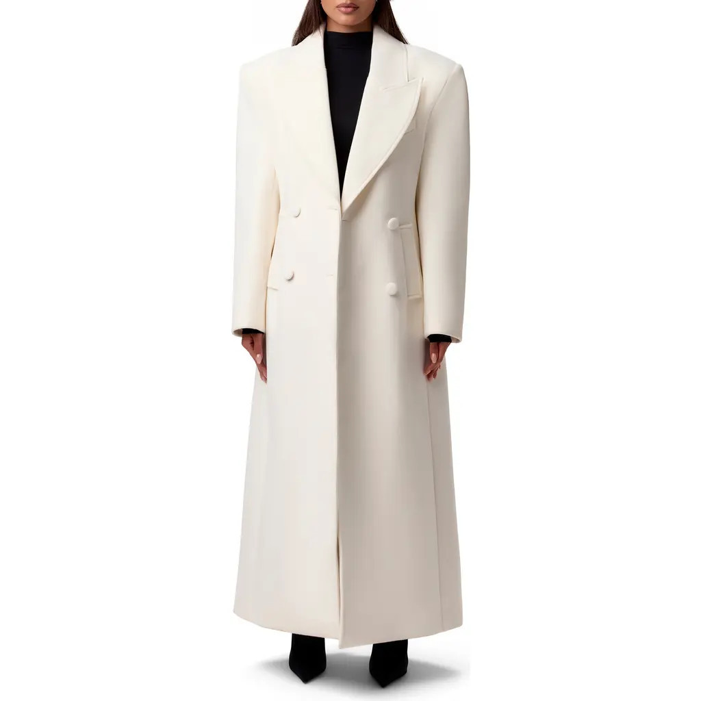 Naked Wardrobe Power Oversized Coat in Bone at Nordstrom, Size X-Small | Nordstrom
