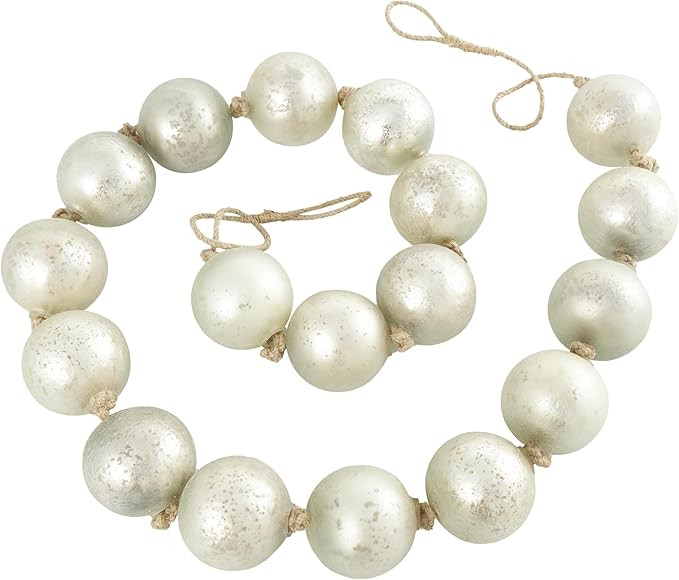 Deco 79 Glass Handmade Round Extra Long Frosted Orb Beaded Garland with Tassel with Knotted Jute ... | Amazon (US)