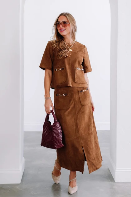 Becca Brown Midi Skirt | The Willow Tree