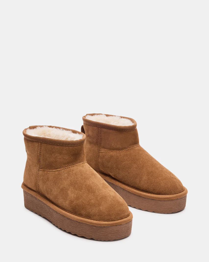 COMFY Chestnut Suede Ankle Boot | Women's Booties | Steve Madden (US)