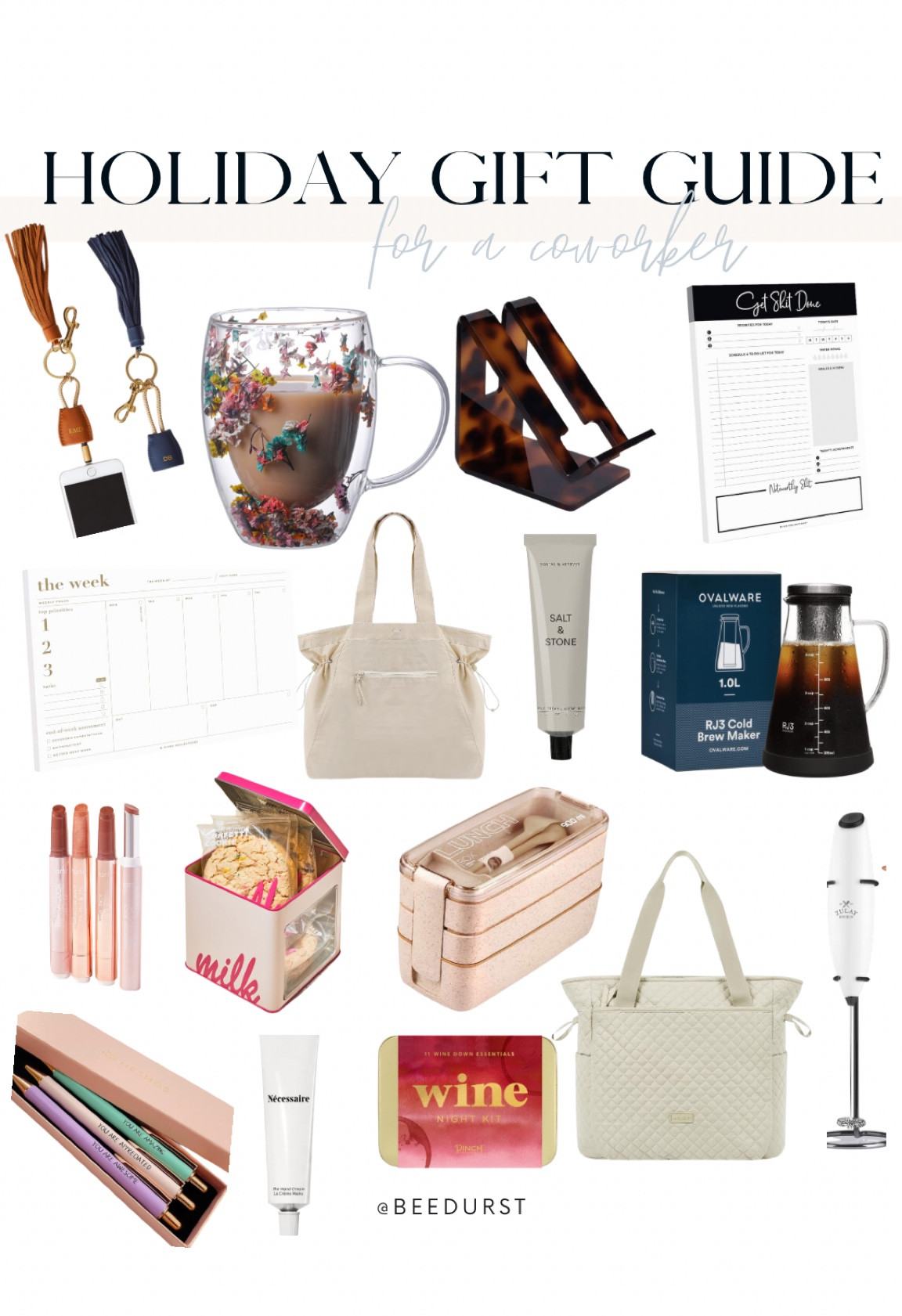 Gift guide for your coworker! 

Phone accessories, coffee mug, phone holder, calendar, cold brew maker, hand cream, bag, overnight bag, cookies, lip gloss, pens, milk frother, lunch utensils, Amazon finds, holiday gifting guide, holiday gifts, Christmas gifts, 

#LTKHoliday #LTKworkwear #LTKGiftGuide
