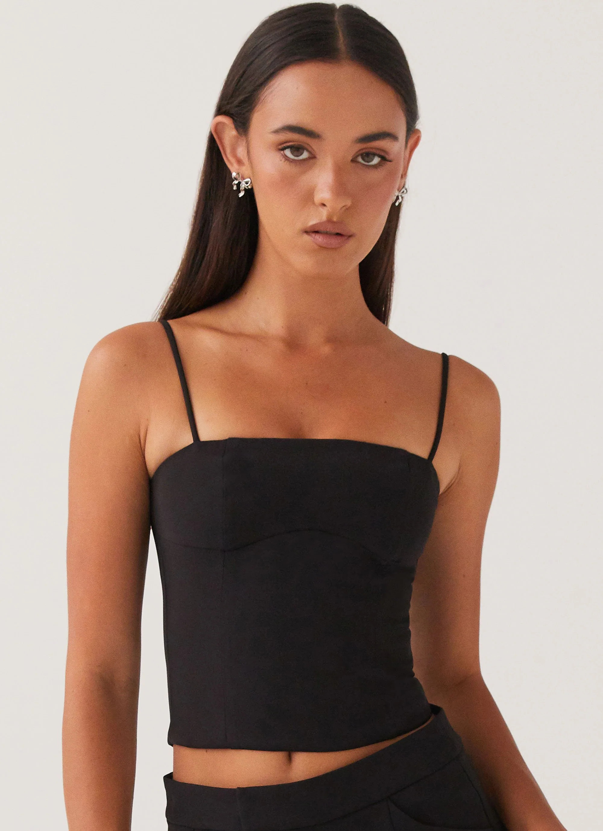 Eliana Crop Top - Black | Peppermayo (Global)