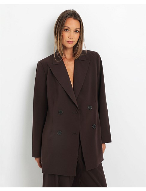 RB X JAG Boyfriend Blazer Dark Chocolate | David Jones (Australia & New Zealand)