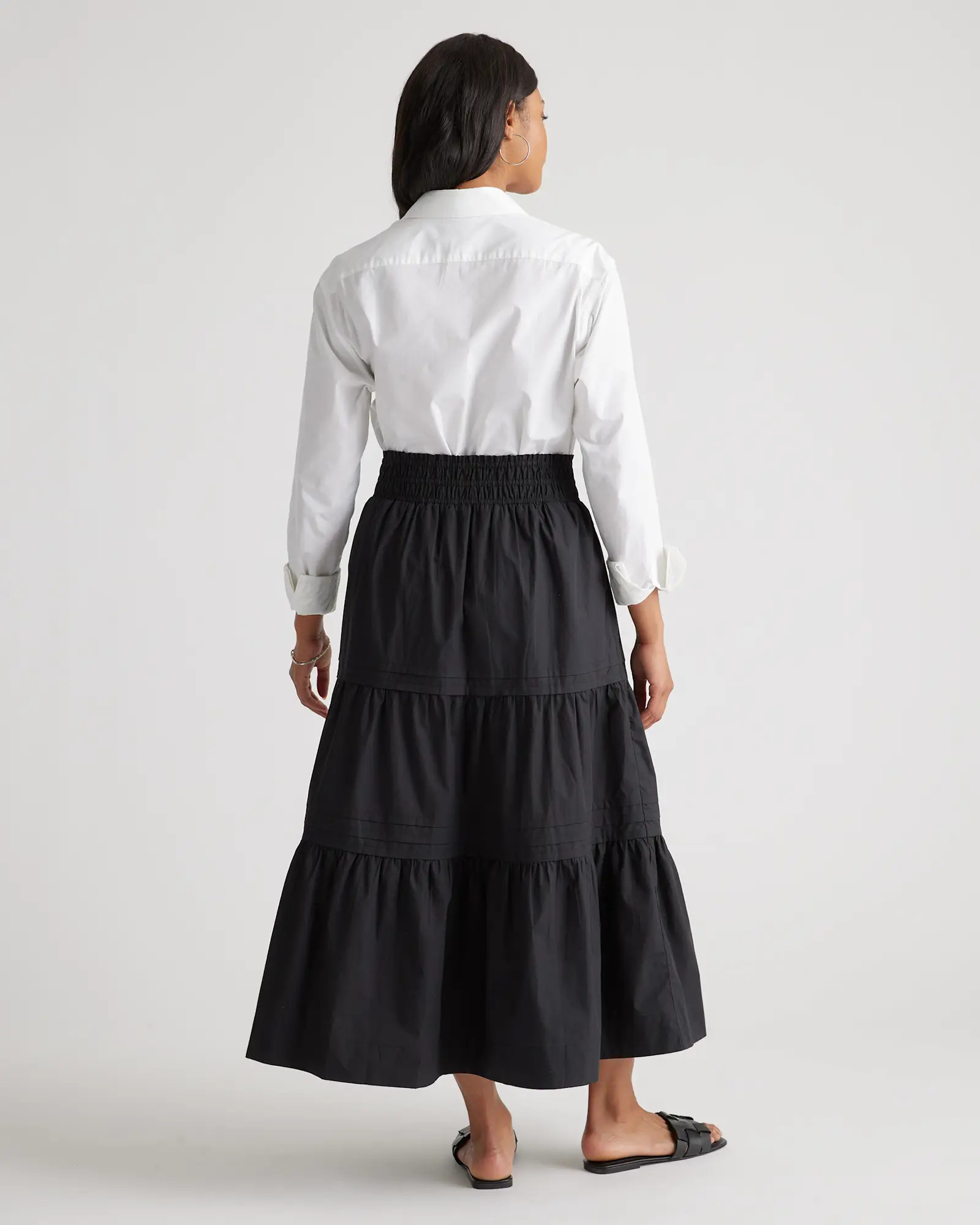 100% Organic Cotton Tiered Maxi Skirt | Quince