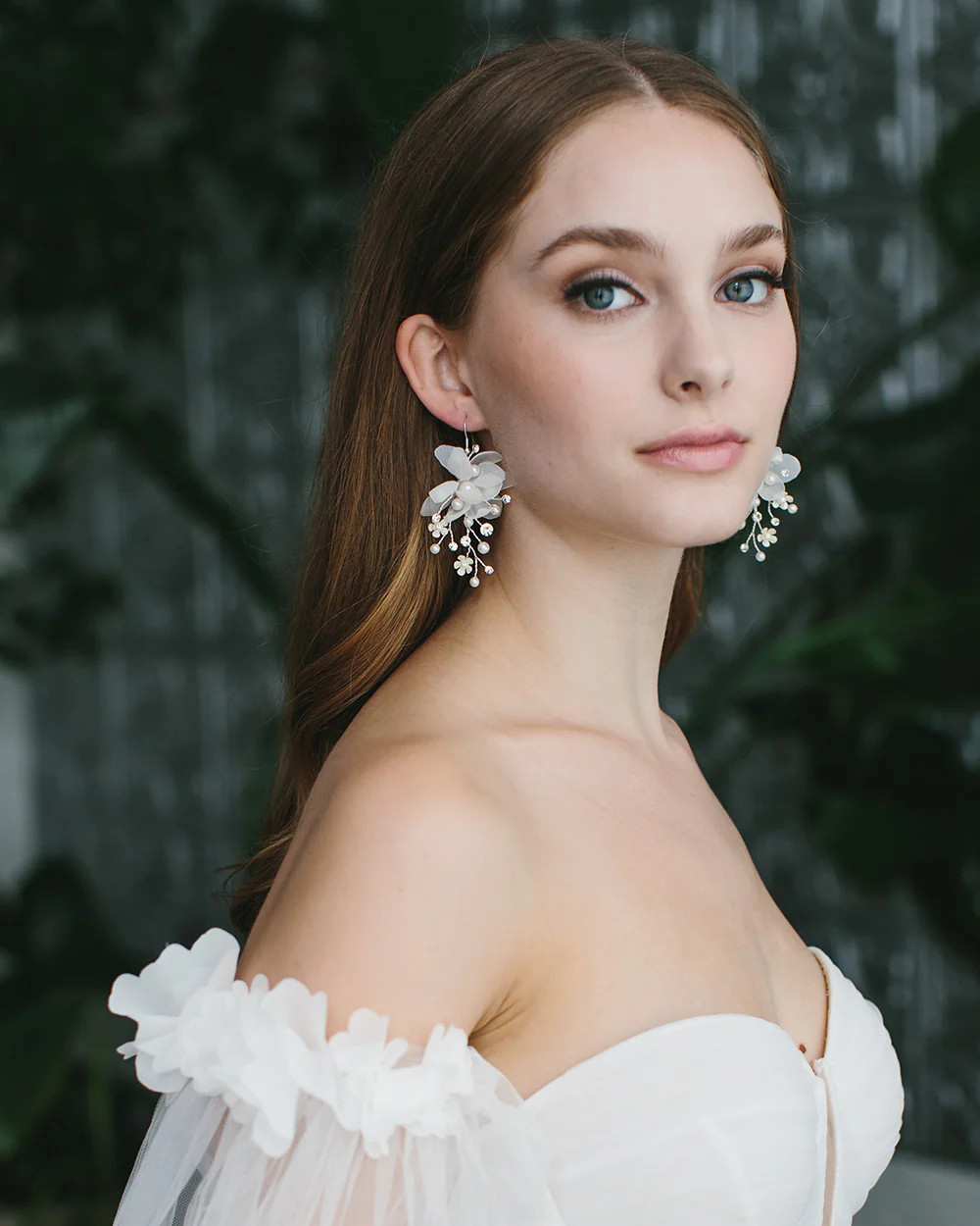 Tulle Flower Dangle Earrings | Dareth Colburn