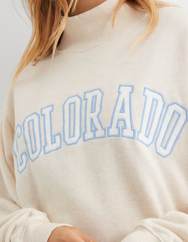 Aerie The Sweat Everyday Cozy Mock Neck Sweatshirt | American Eagle Outfitters (US & CA)