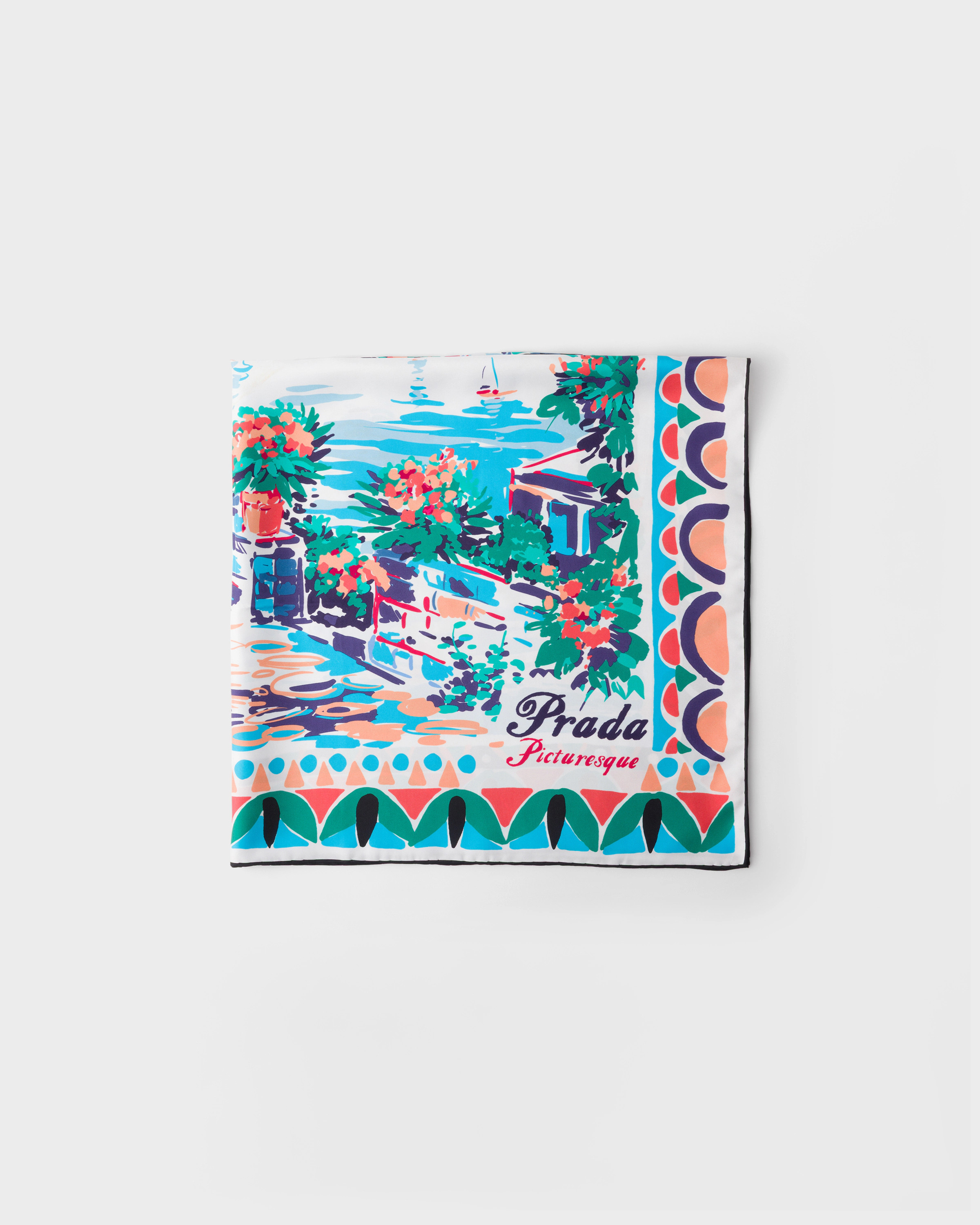 Printed silk twill scarf 90 | Prada US