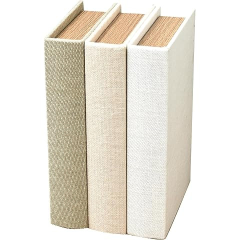 Amazon.com: AuldHome Design Faux Book Stack (Cream); Blank Set of 3 Decorative Books for DIY Craf... | Amazon (US)