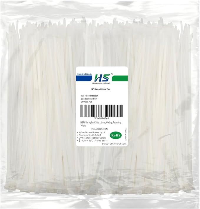 HS Clear Zip Ties 6 Inch Small (100 Pcs) 18 LBS Self Locking Zip Ties White Nylon Ties Thin,Stron... | Amazon (US)