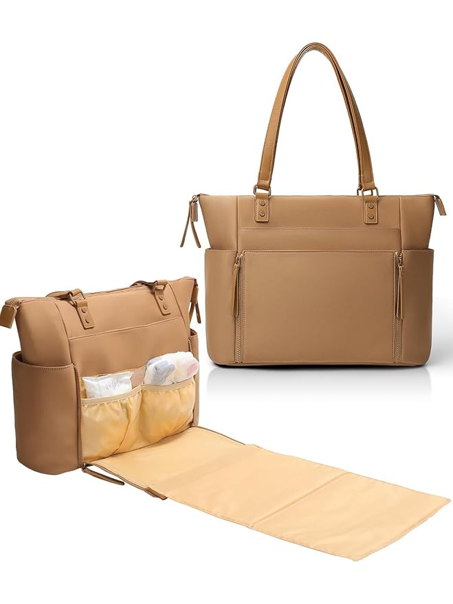 MOMINSIDE Neoprene Diaper Bag Tote, Diaper Bag Backpack pañaleras para bebe with Changing Statio... | Amazon (US)