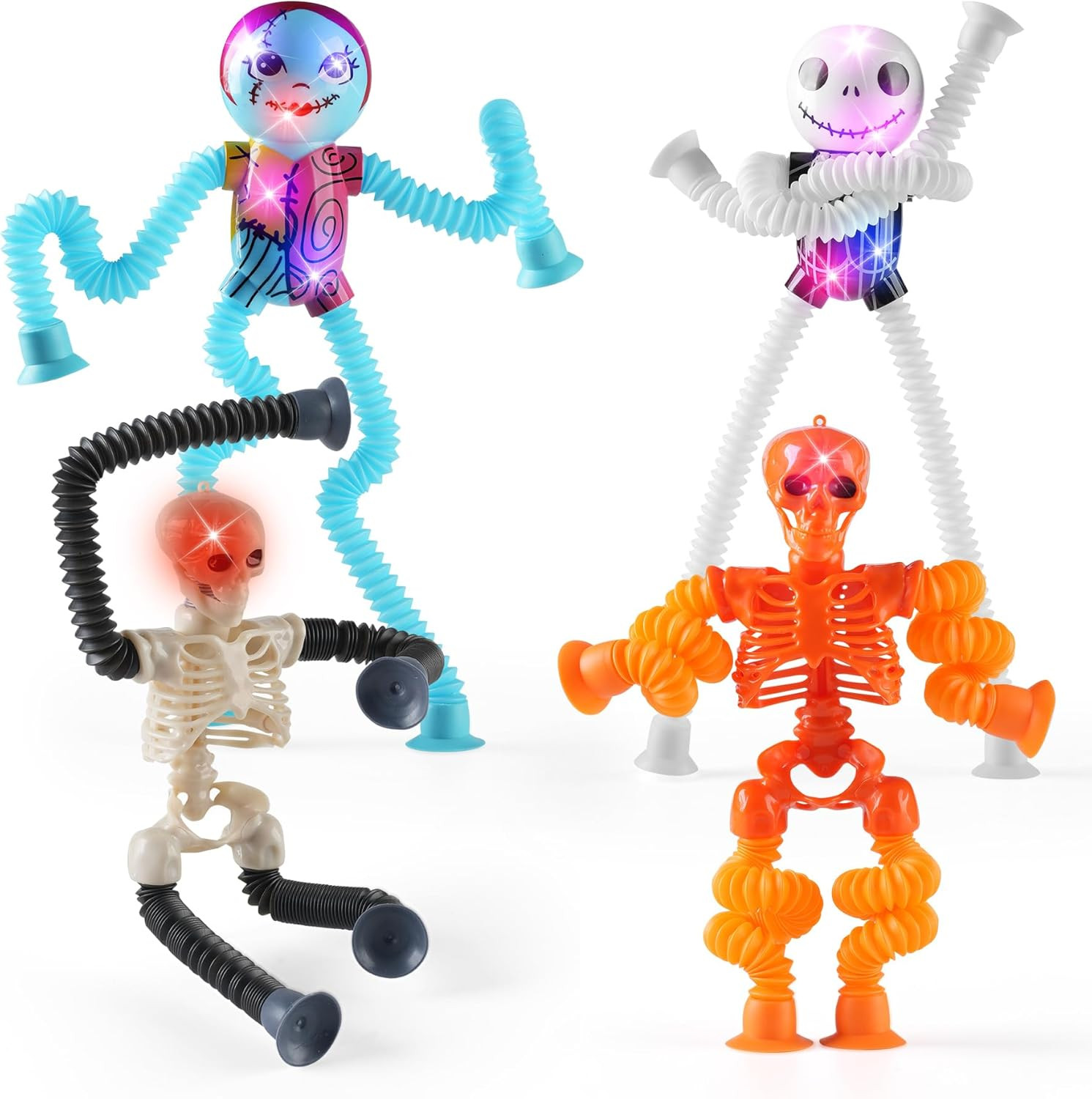 Halloween LED Pop Tubes Sensory Toys,4 pcs Nightmare Before Christmas Fidget Toys for Kids with A... | Amazon (US)