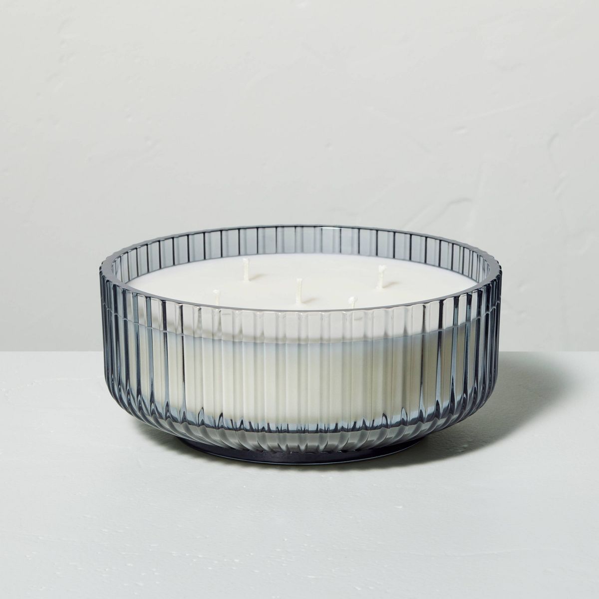 Ribbed Glass Cashmere & Suede Jar Candle Gray - Hearth & Hand™ with Magnolia | Target