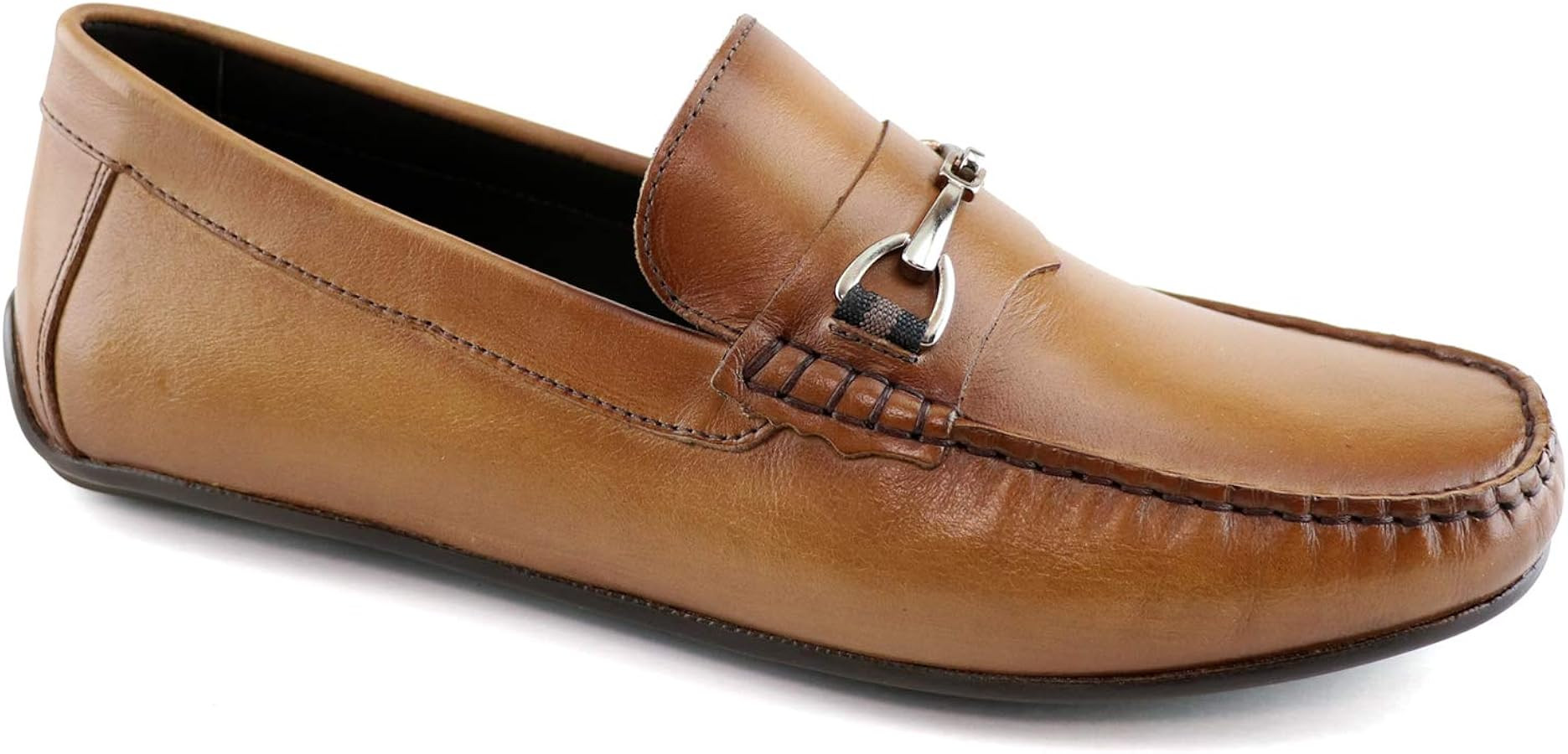 MJNY Mens Casual Comfortable Genuine Leather Lightweight Driving Moccasins Classic Fashion Buckle... | Amazon (US)