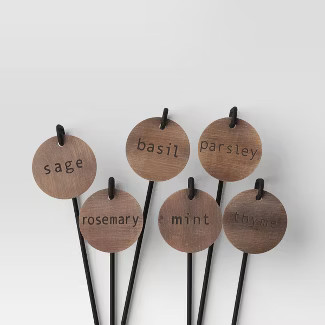 6pk Metal Herb Marker Copper/Black - Smith & Hawken™ | Target