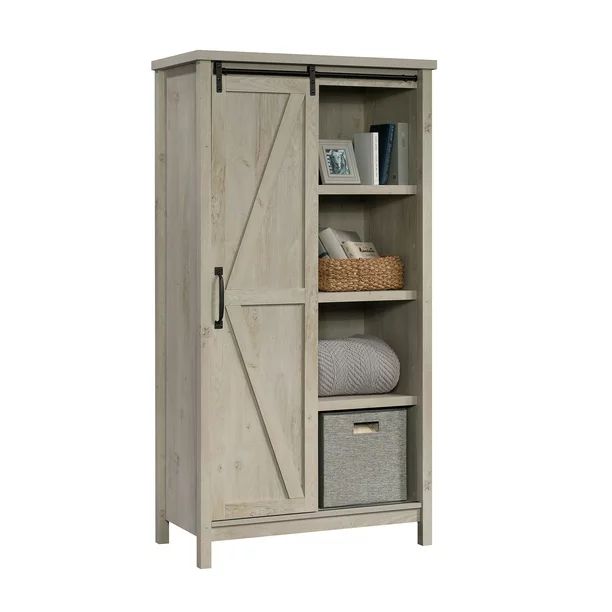 Better Homes & Gardens 66" Modern Farmhouse Bookcase Storage Cabinet, Rustic White Finish | Walmart (US)