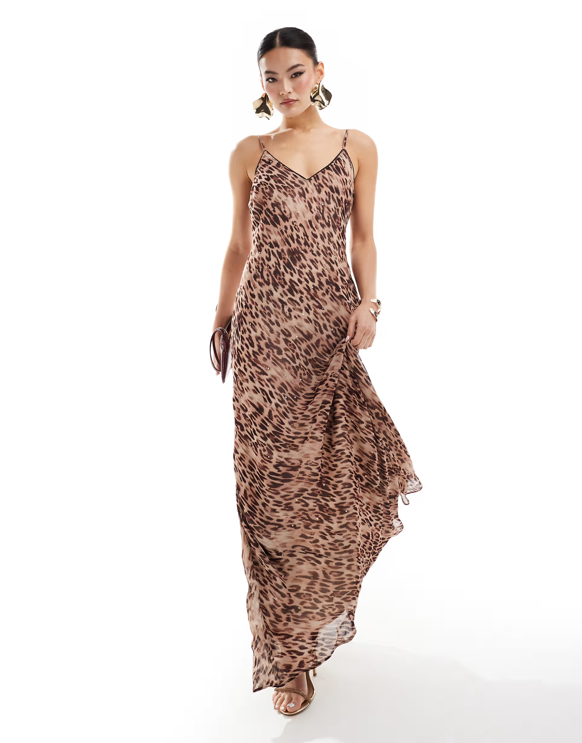 River Island leopard print maxi slip dress in beige  | ASOS | ASOS (Global)