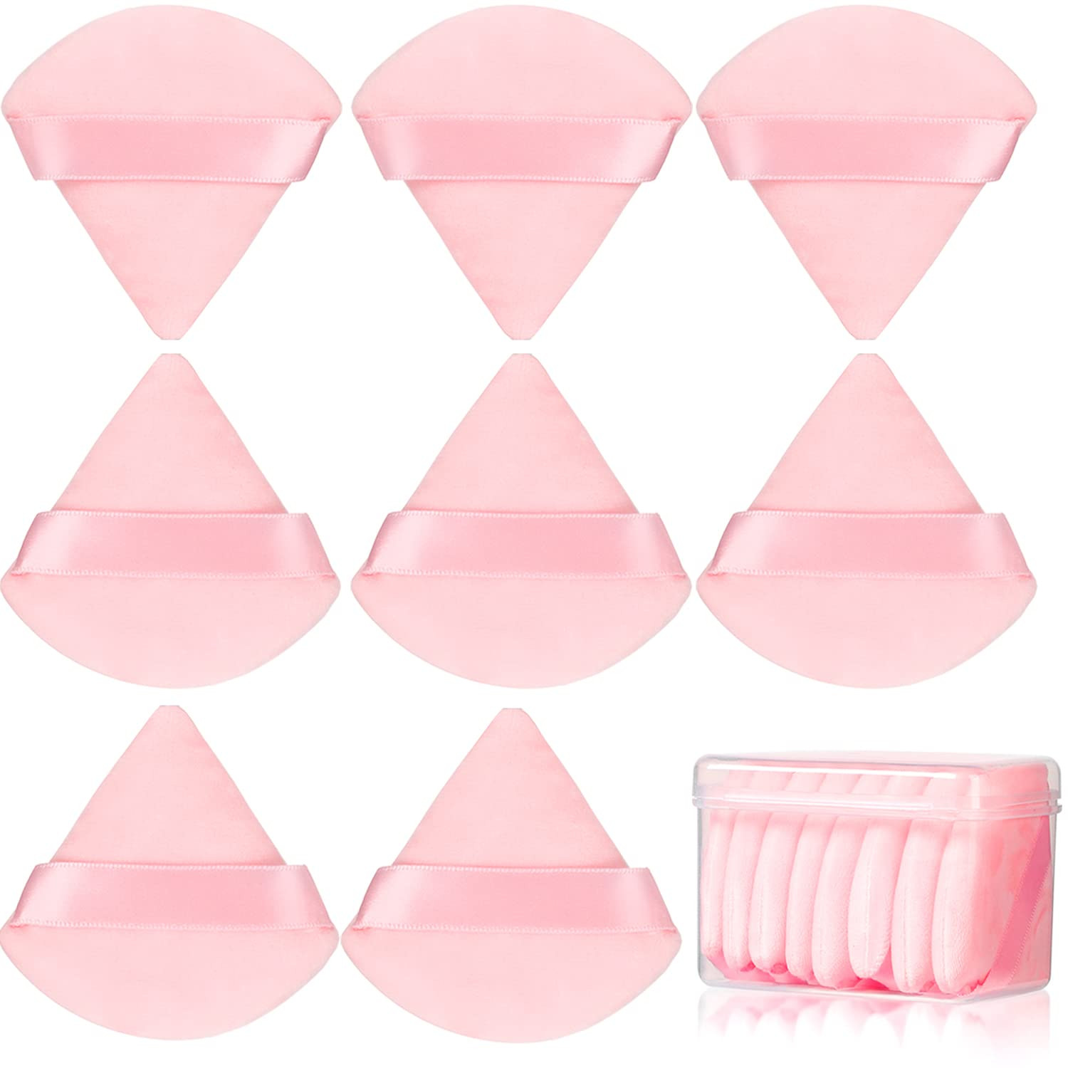 8 Pcs Cotton Powder Puff Face,JASSINS Triangle super soft for Both dry and wet Makeup Setting/Con... | Amazon (US)