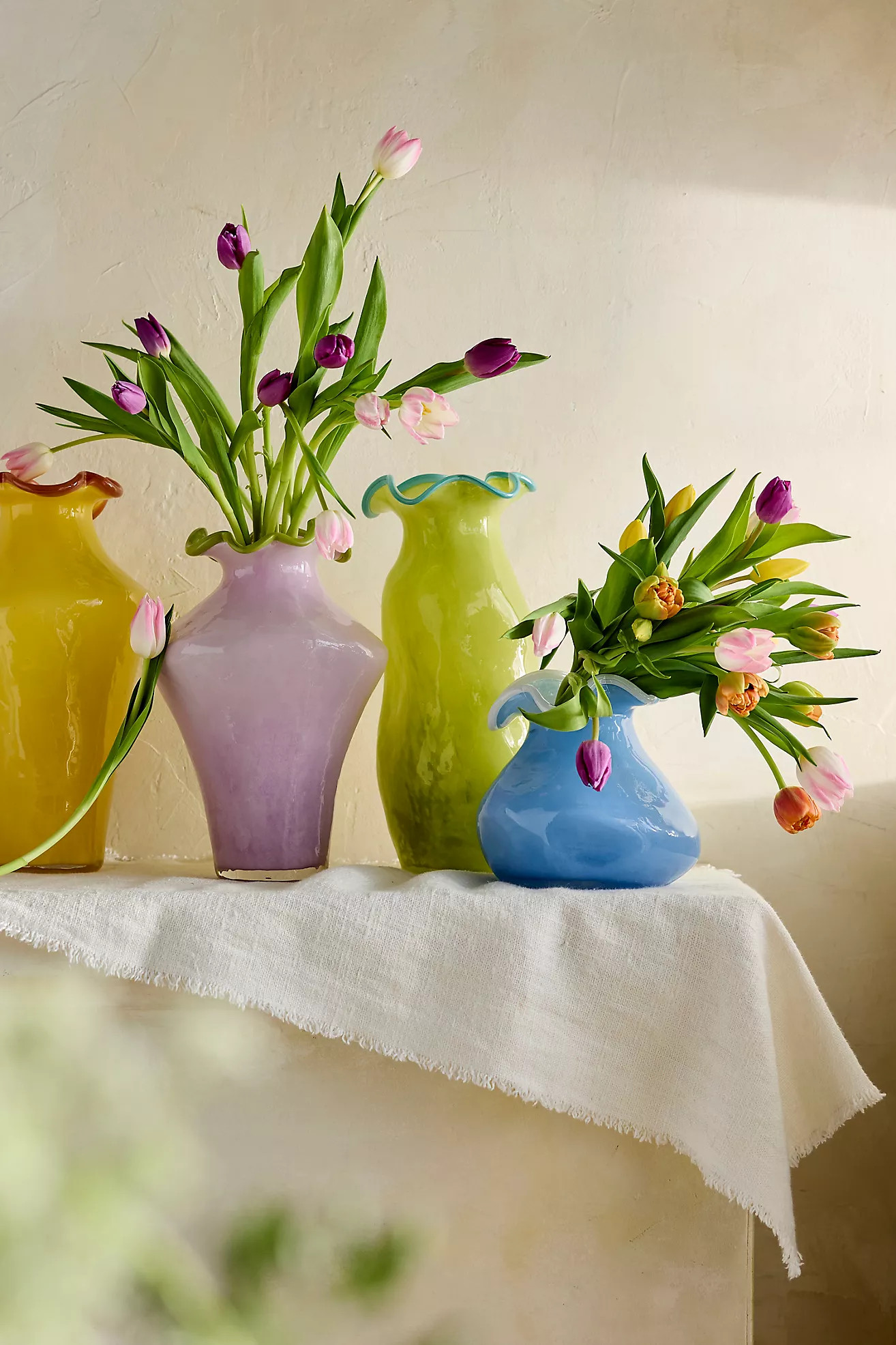 Contrast Rim Glass Vase | Terrain