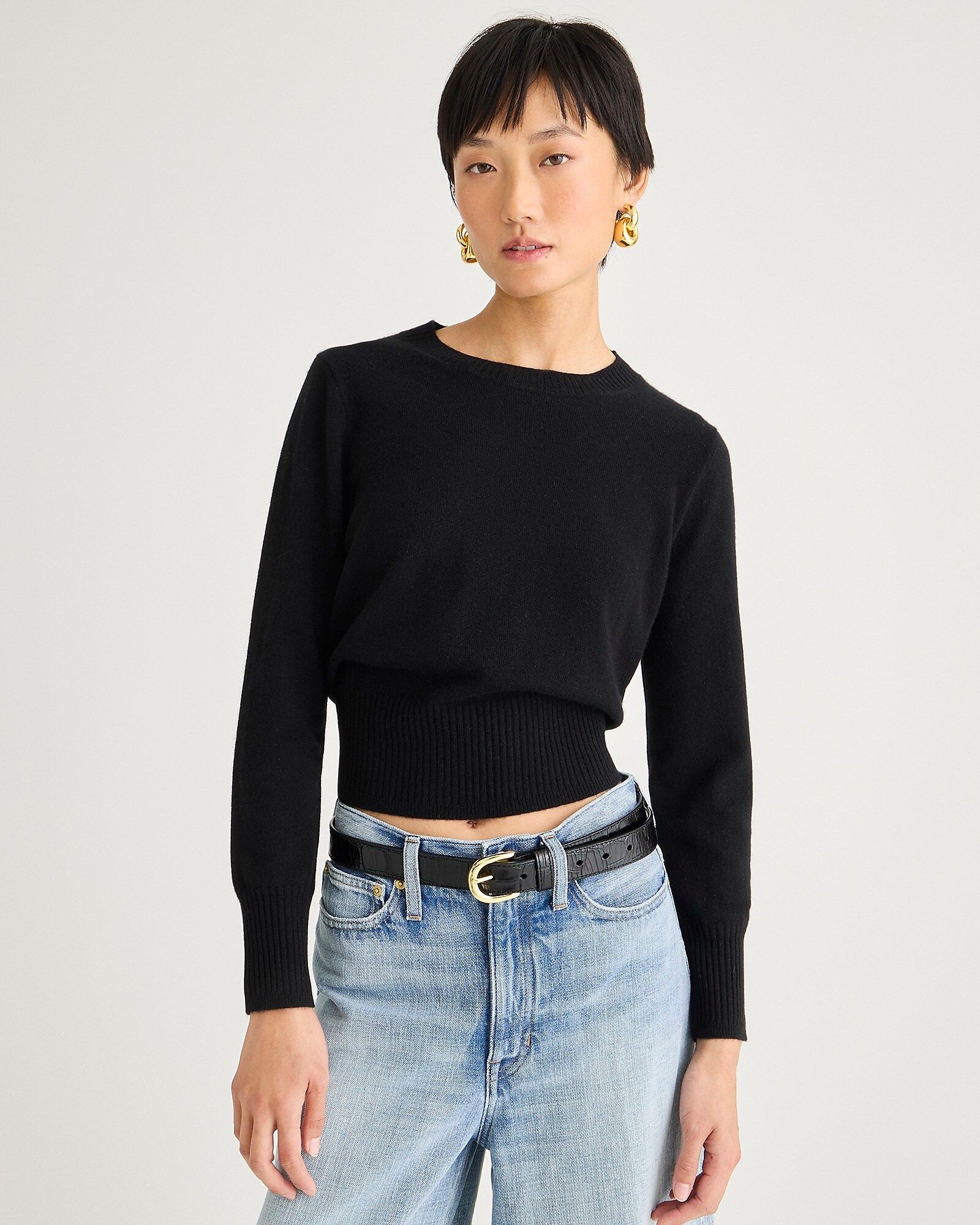 Cashmere shrunken crewneck sweater | J.Crew US