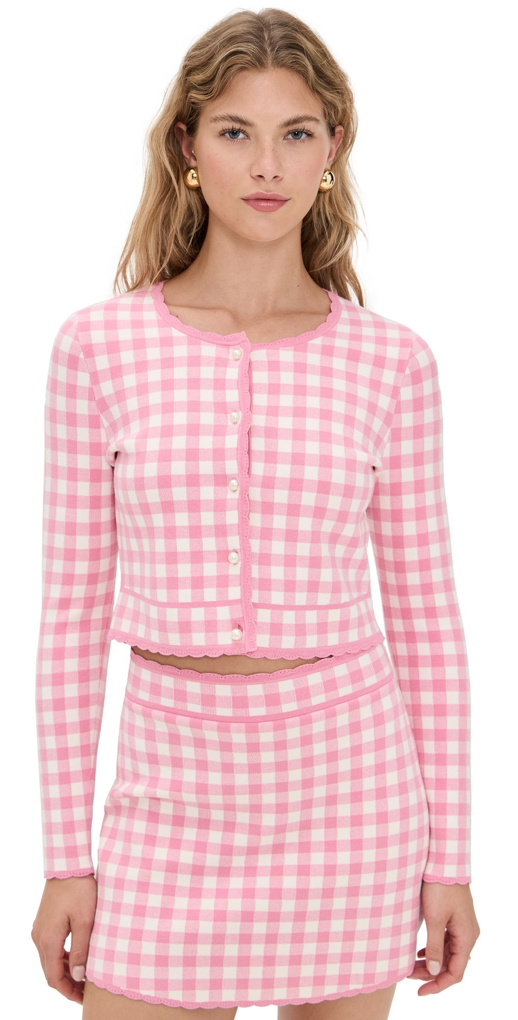 LoveShackFancy Bridgette Cardigan Pink Pearl XL | Shopbop