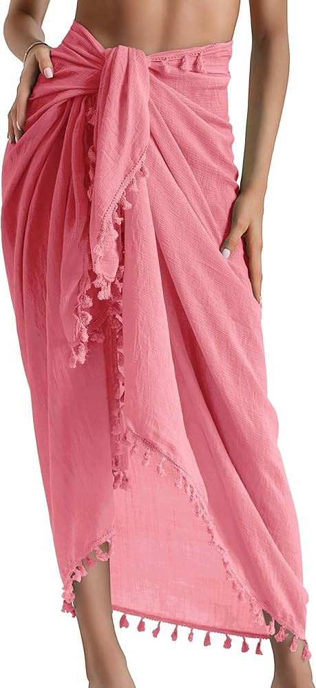 Eicolorte Sarong Cover Up Womens Beach Cover Up Bikini Bathing Suit Swimsuit Swimwear Coverup Sar... | Amazon (US)