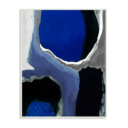 Stupell Industries Abstract Masculine Cobalt Blue Grey Black Design Wall Plaque Design by Studio ... | Walmart (US)