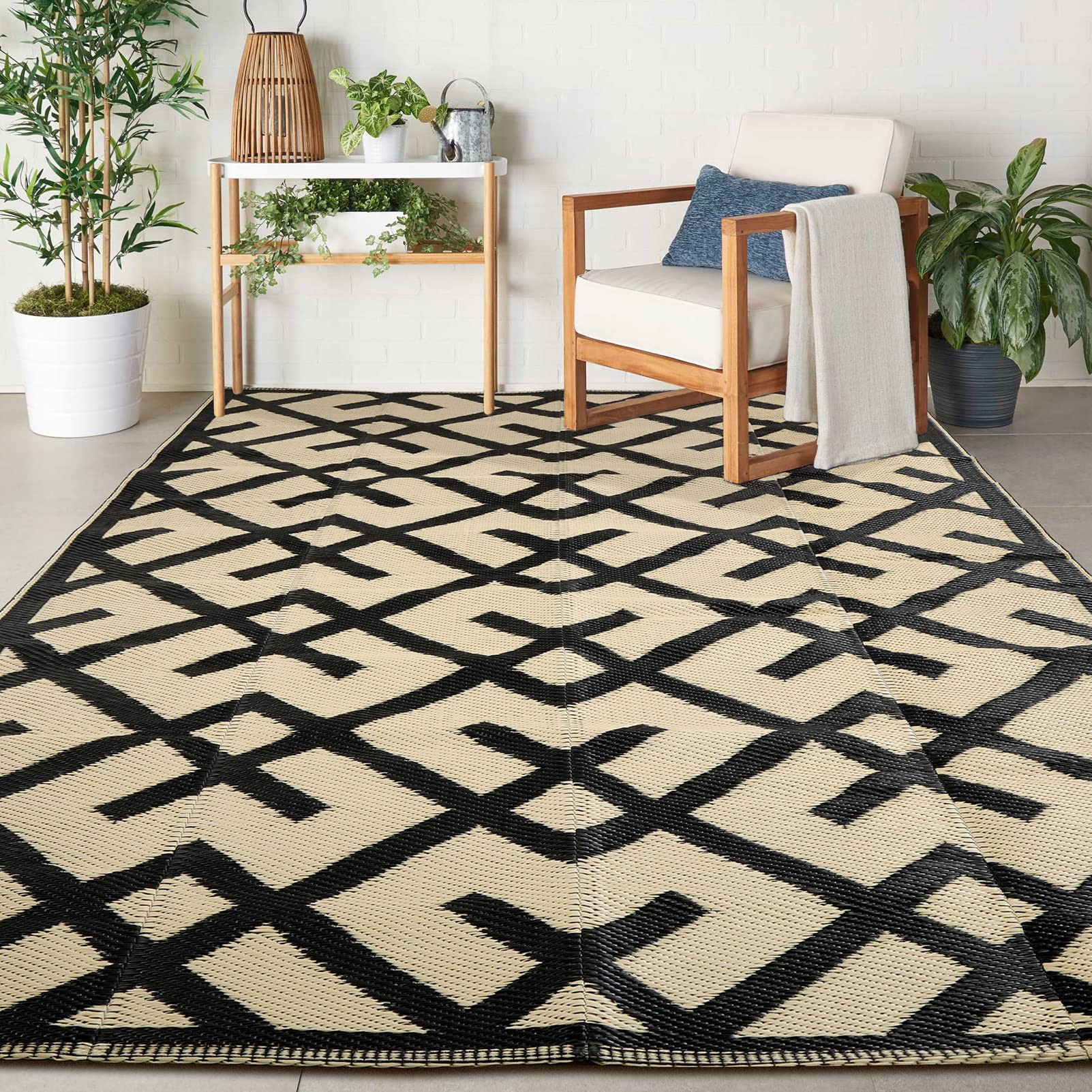 Reversible Mats - Plastic Straw Rug, Outdoor Rug for Patio Clearance Decor, Modern Area Rugs, Flo... | Amazon (US)