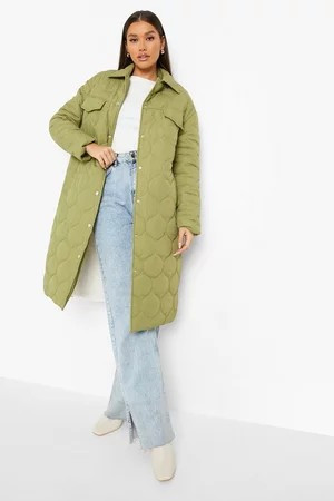 Diamond Quilted Longline Padded Jacket | Boohoo.com (US & CA)