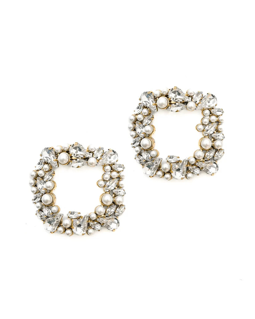 Gold Crystal & Pearl Bejewelled Shoe Clip | Emmy London | Emmy London