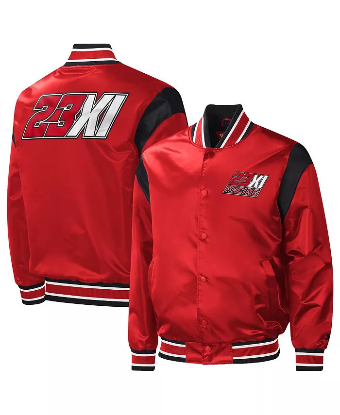 Men's Red 23XI Racing Force Play Full-Snap Varsity Jacket | Macy's