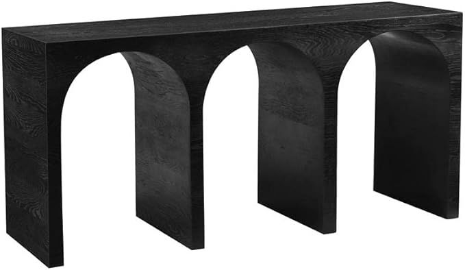 Meridian Furniture June Collection Mid-Century Oak Wood Console Table, 3 Arch Base, Black | Amazon (US)