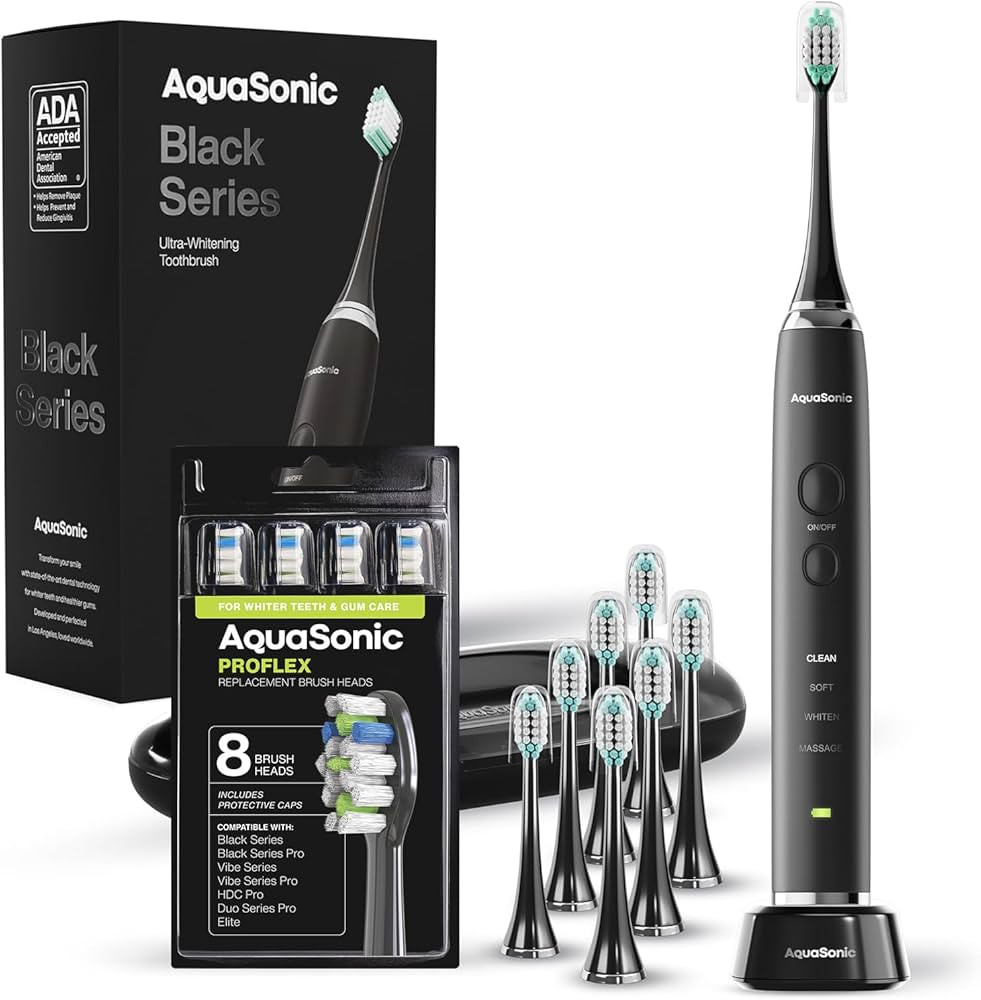Aquasonic Black Series and ProFlex Brush Heads 8-pack Bundle | Amazon (US)