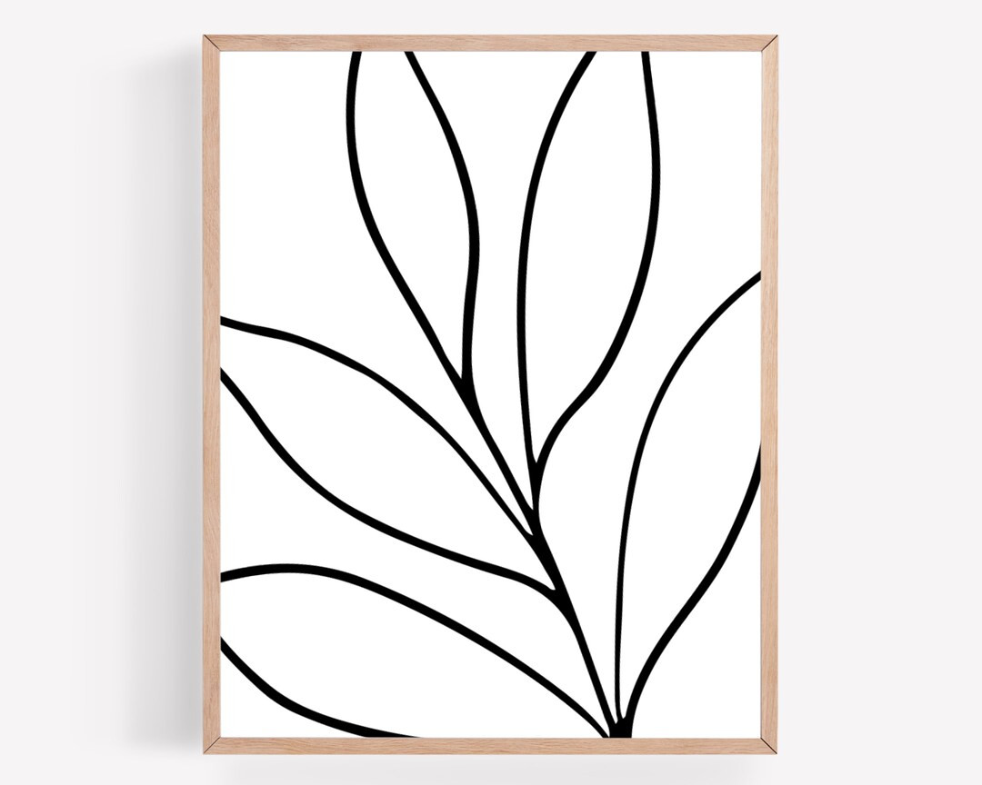 Abstract Botanical Printable Leaf Printable Farmhouse Wall - Etsy | Etsy (US)