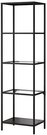 IKEA VITTSJÖ, Shelving unit, Glass (Black-Brown) | Amazon (US)