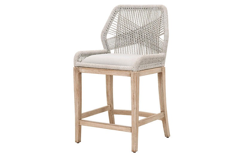 Easton Rope Counter Stool, Taupe/Pumice | One Kings Lane