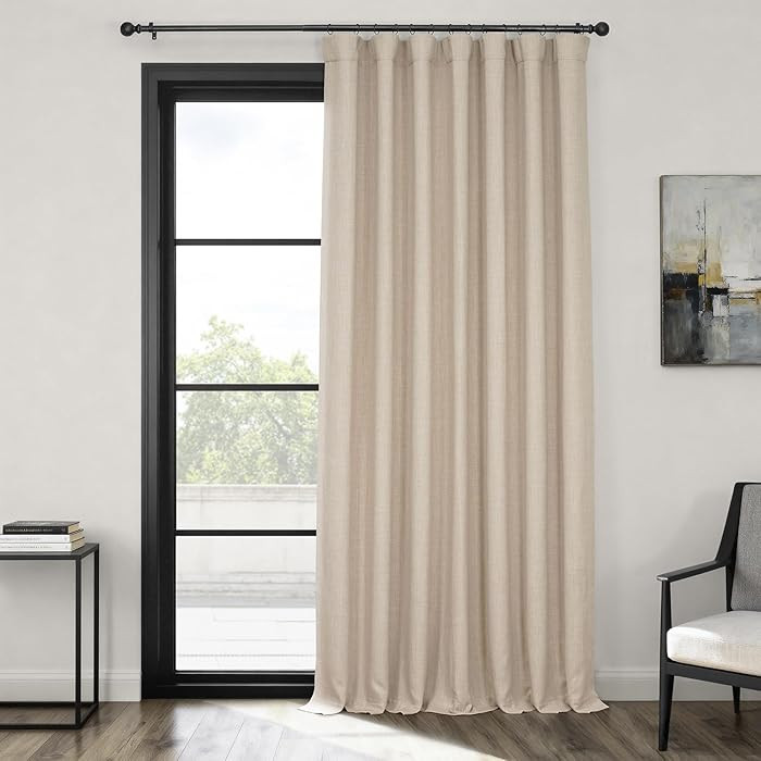 HPD Half Price Drapes - Faux Linen Curtains for Living Room (1 Panel) - 100W X 108L - Extra Wide ... | Amazon (US)
