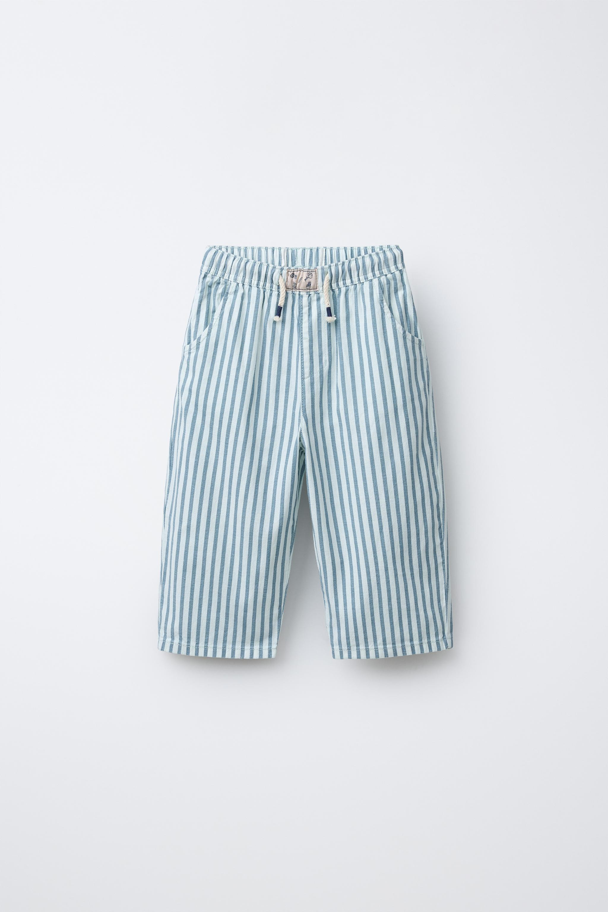 PANTALON RAYURES COTON LIN | Zara US