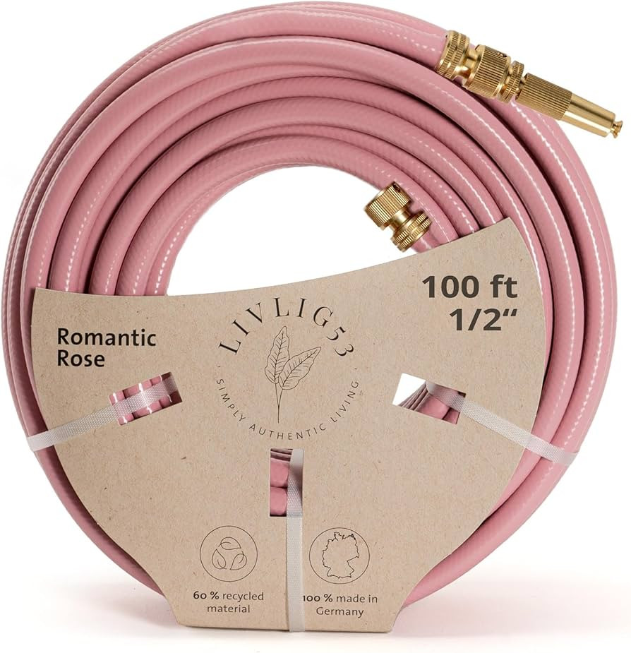 Livlig53 Garden Hose Set 1/2 inch, 100 ft with Brass Quick Connect Nozzle Set Water Hose Made in ... | Amazon (US)
