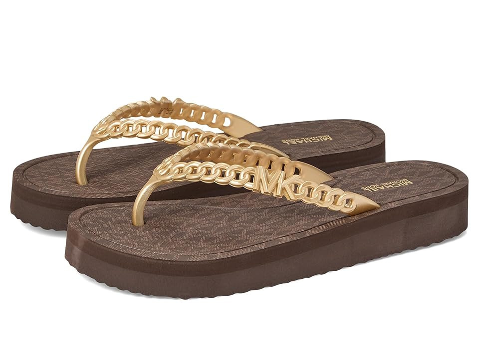 MICHAEL Michael Kors Zaza Flip Flop Women's Sandals Brown : 10 M, Synthetic | Zappos