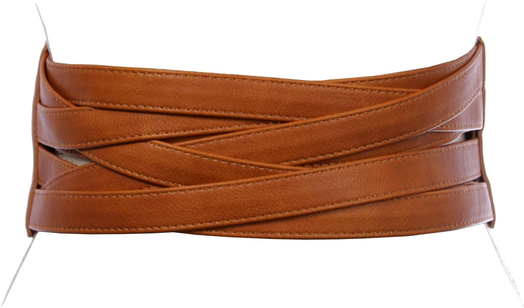 4" Women's High Waist Non Leather Fashion Wide Braided Stretch Belt | Amazon (US)